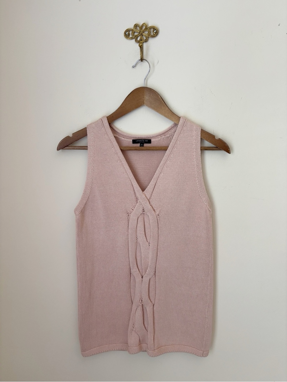Lafayette 148 Pink Knit Sleeveless Sweater Top XS